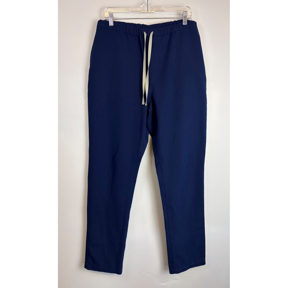 FIGS Scrub Pants Large Tall Navy Blue 32" Inseam Drawstring Straight Leg Hemmed